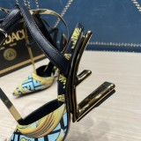 FENDI First Fendace printed silk high-heeled slingbacks
