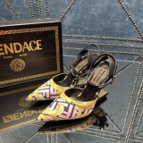 FENDI First Fendace printed silk high-heeled slingbacks