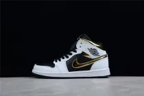 Air Jordan 1 Mid White Gold Black 554724-190
