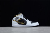 Air Jordan 1 Mid White Gold Black 554724-190