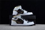 Air Jordan 1 Mid White Gold Black 554724-190