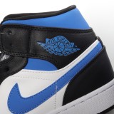 MS BATCH Jordan 1 Mid White Black Royal 554724-140