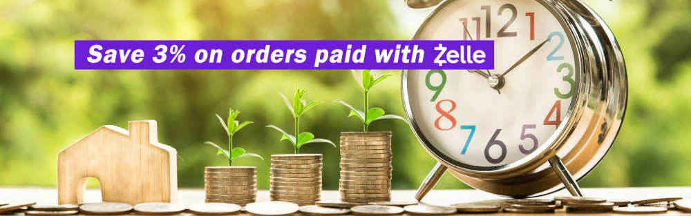 save 3% on order paid with zelle 