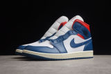 Air Jordan 1 Mid French Blue Gym Red BQ6472-146