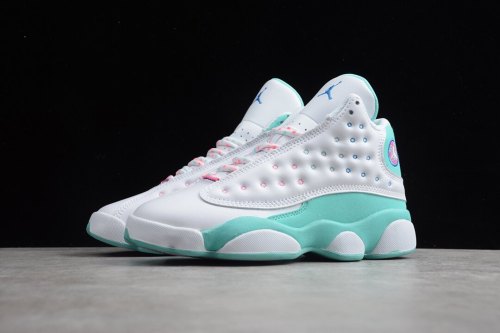 Jordan 13 Retro White Soar Green Pink (GS) 439358-100