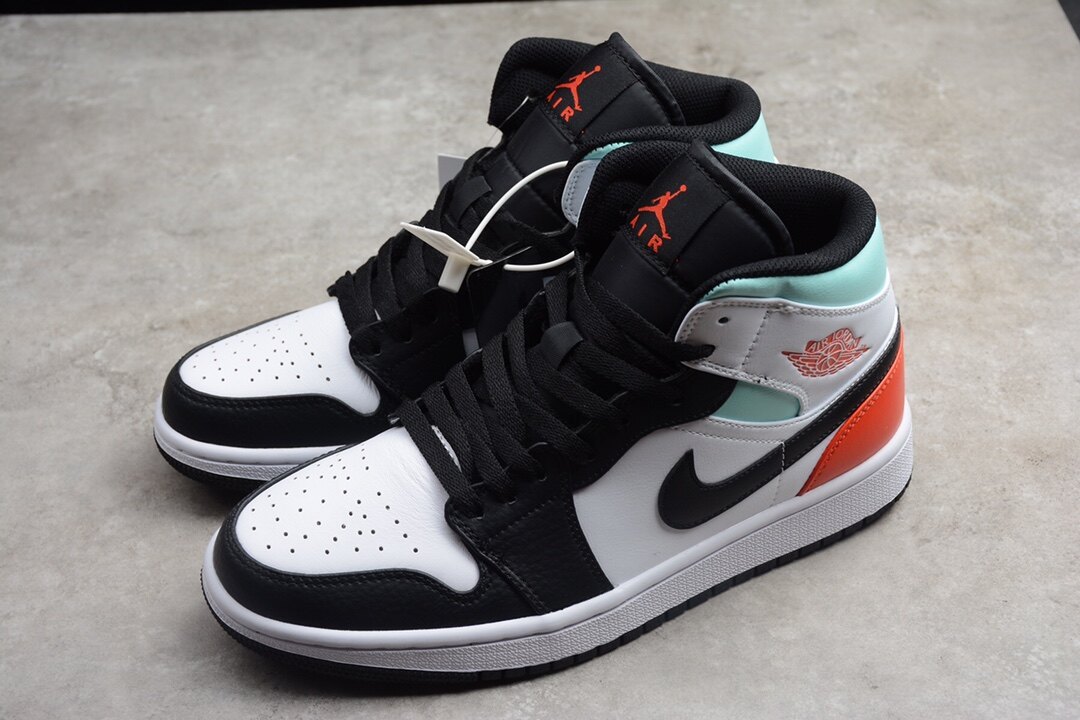 Jordan 1 Mid SE White Black Red Spruce (GS) BQ6931-100