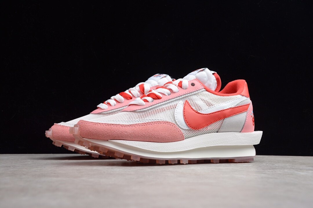 Sacai x Nike LVD Waffle Daybreak White/Sakura Pink/University Red BV5378-800