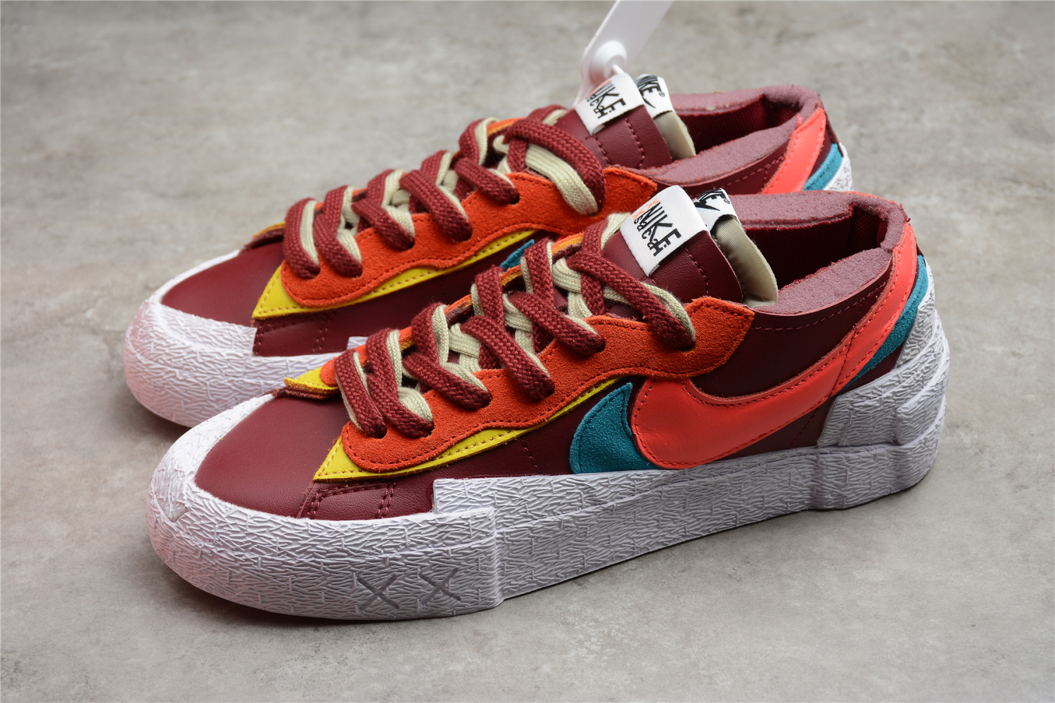 Nike Blazer Low Sacai Kawas White Green Lake Blue Outlet DM7904-400