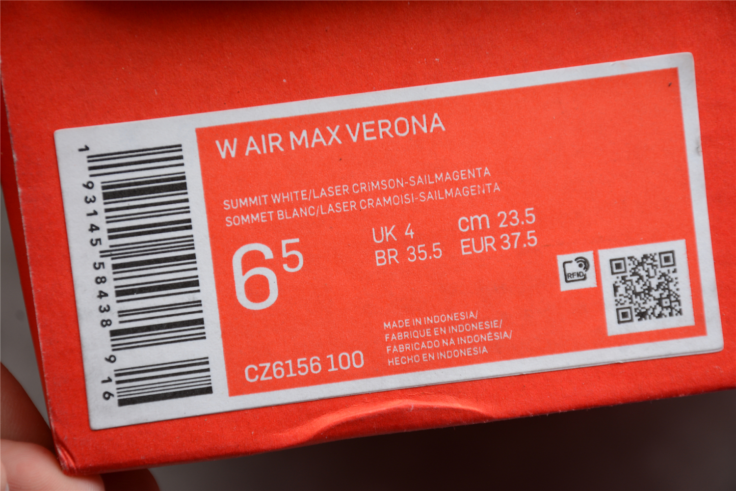Wmns Air Max Verona - Summit White Product no. CZ6156-100