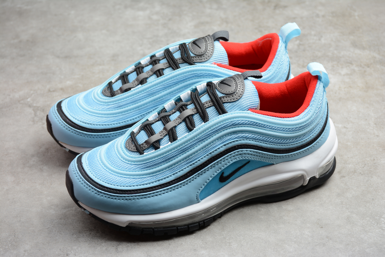 Nike Air Max 97 LX Sky Blue Black White Orange AQ0655-400