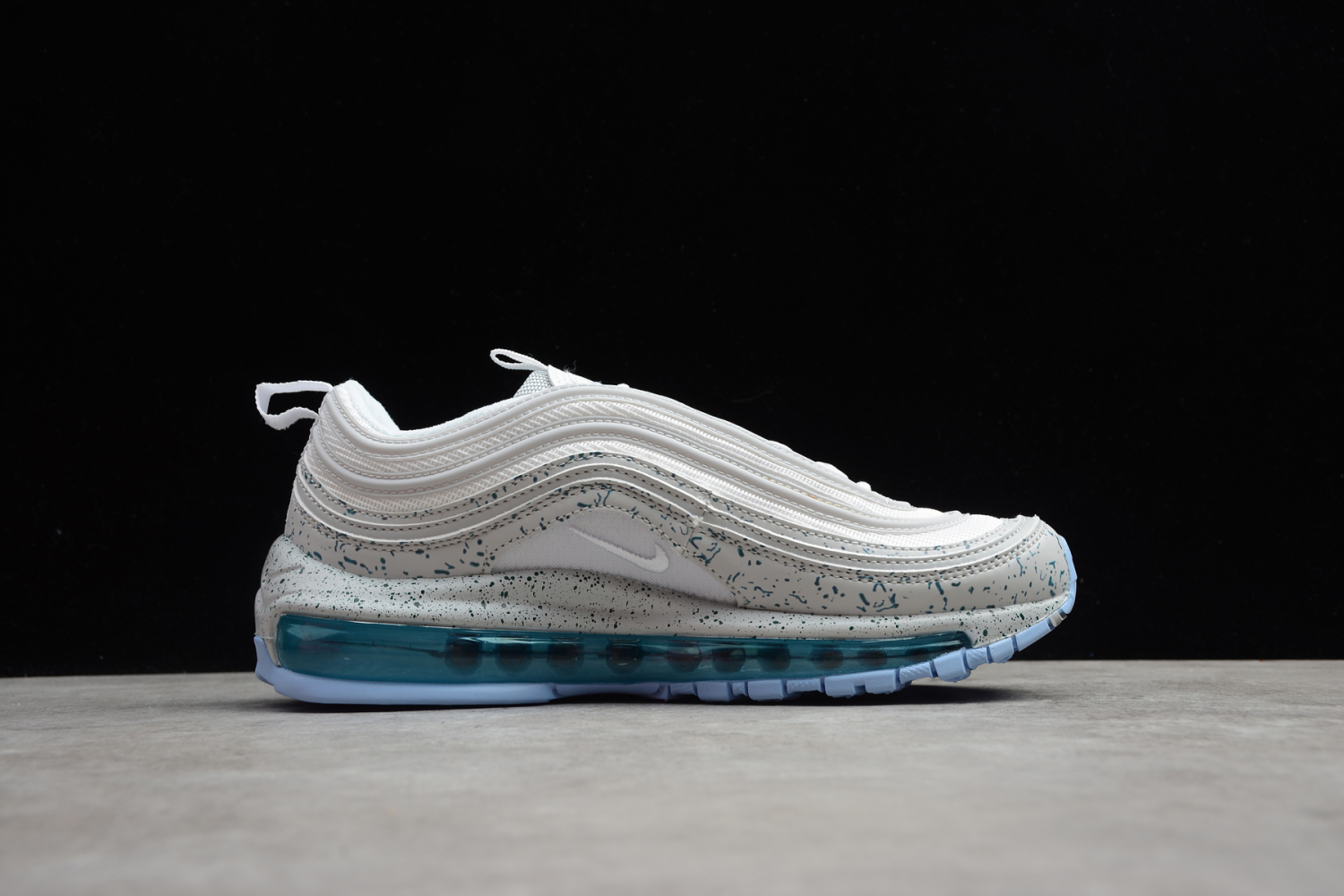 Nike Air Max 97 LX Light Grey Black Blue Running Shoes AQ0655-002