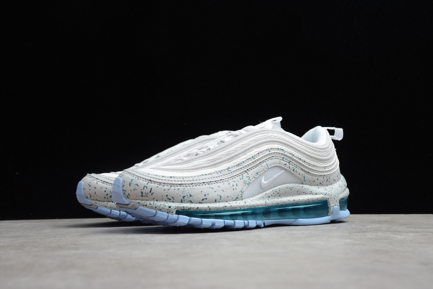Nike Air Max 97 LX Light Grey Black Blue Running Shoes AQ0655-002