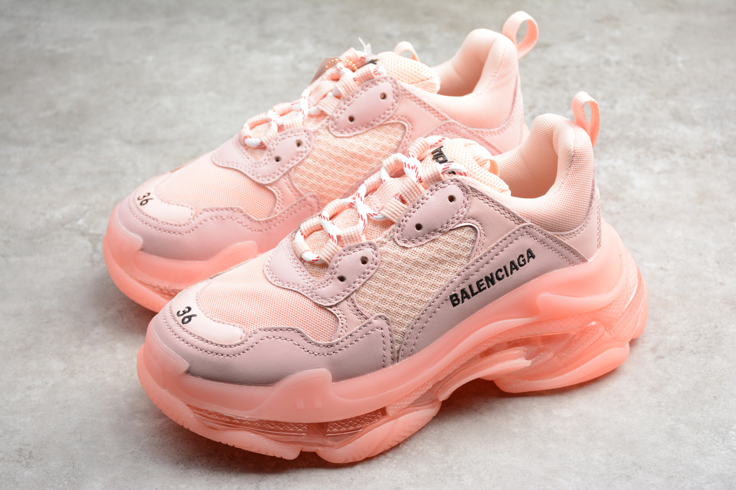 Bal**ci*ga Triple S Trainers GOMMA Net Pink 544351W09E11331