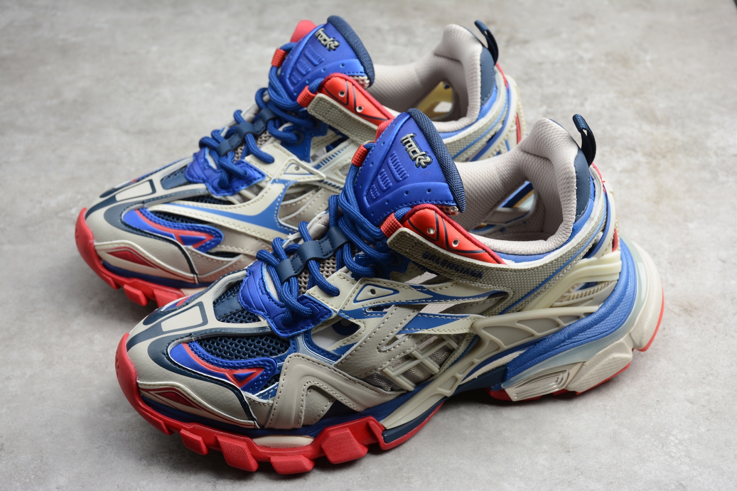 Bal**ci*ga Track 2 Stable Lichtgrijs / Blauw / Rood Schoenen -ECBA82547378