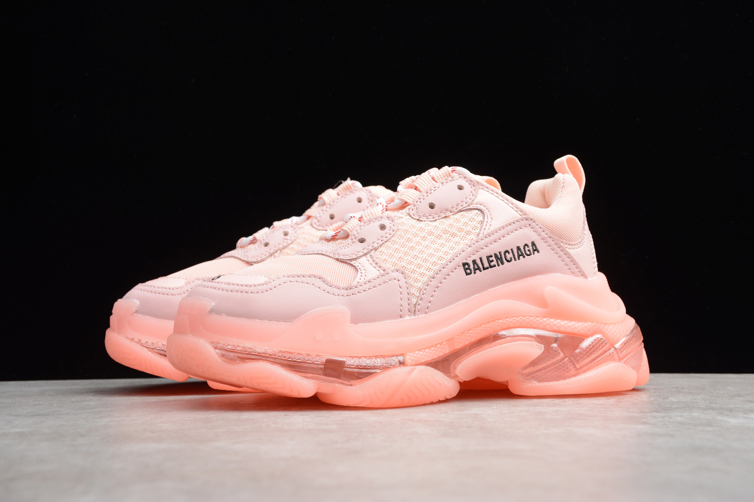 Bal**ci*ga Triple S Trainers GOMMA Net Pink 544351W09E11331