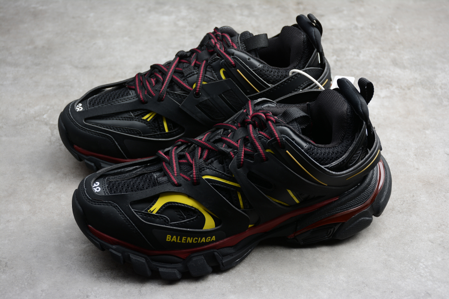 Bal**ci*ga 3.0 Triple S Sneaker Shoe Black Yellow ECBA8001831