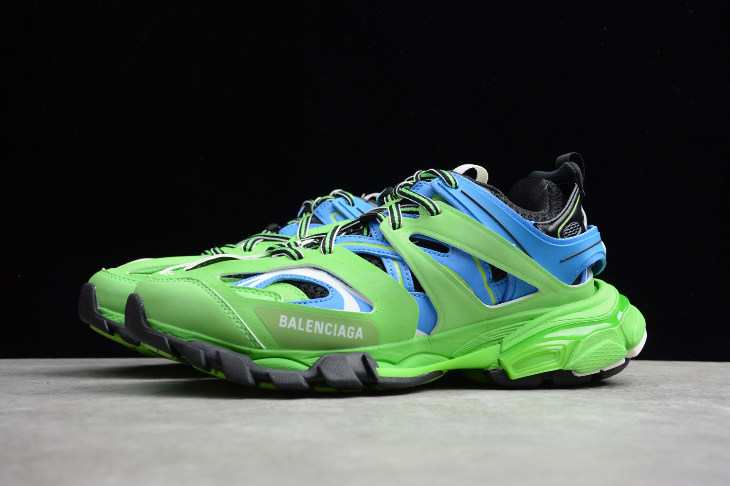 Bal**ci*ga 3.0 Triple S Sneaker Shoe Blue Green ECBA8002230