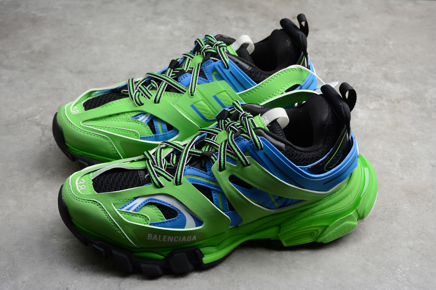 Bal**ci*ga 3.0 Triple S Sneaker Shoe Blue Green ECBA8002230