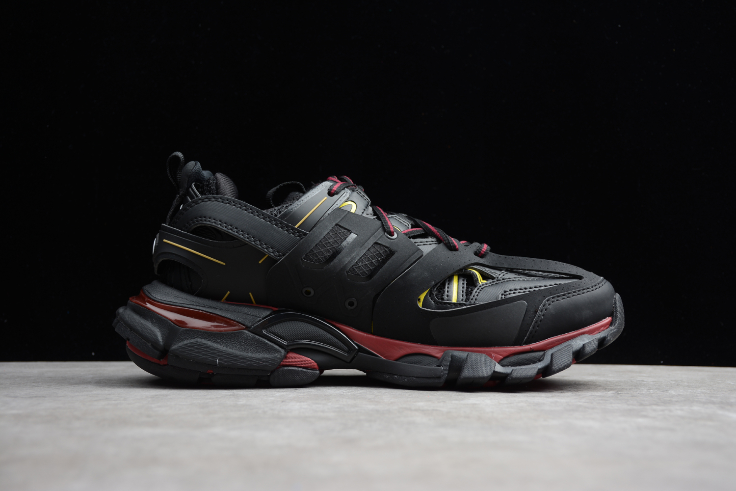 Bal**ci*ga 3.0 Triple S Sneaker Shoe Black Yellow ECBA8001831