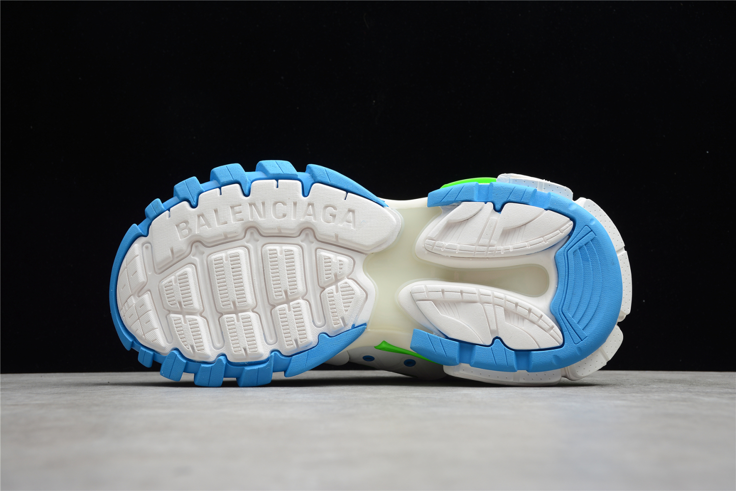 Bal**ci*ga Track Sneaker White/Blue/Green 542023-W2BC3-0285
