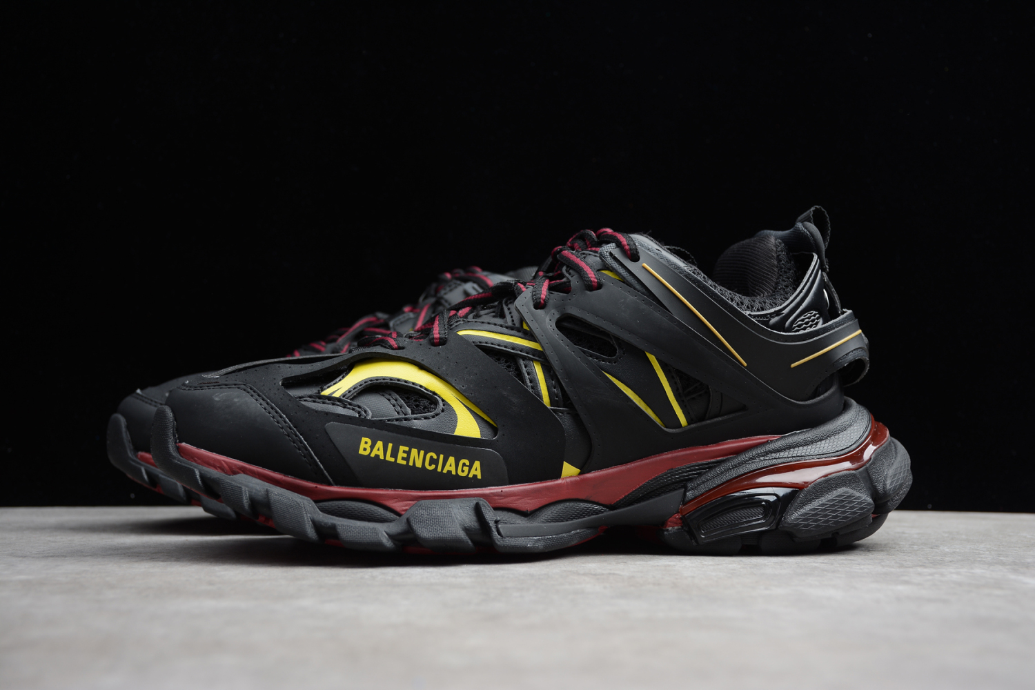Bal**ci*ga 3.0 Triple S Sneaker Shoe Black Yellow ECBA8001831