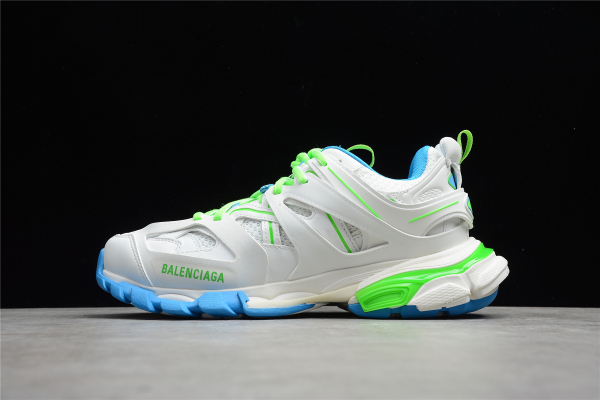 Bal**ci*ga Track Sneaker White/Blue/Green 542023-W2BC3-0285