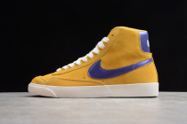 Sale Nike Blazer Mid Yellow/Purple Suede Shoes HZ8238-700