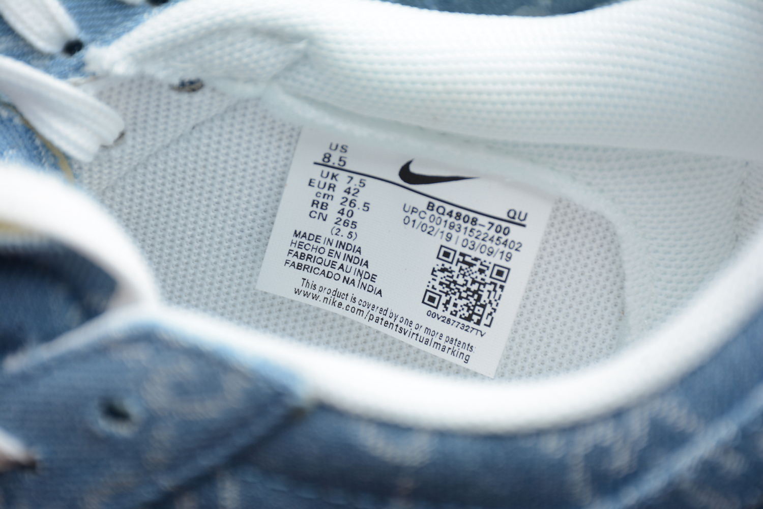 Levis x Nike Blazer Mid Blue White BQ4808-700