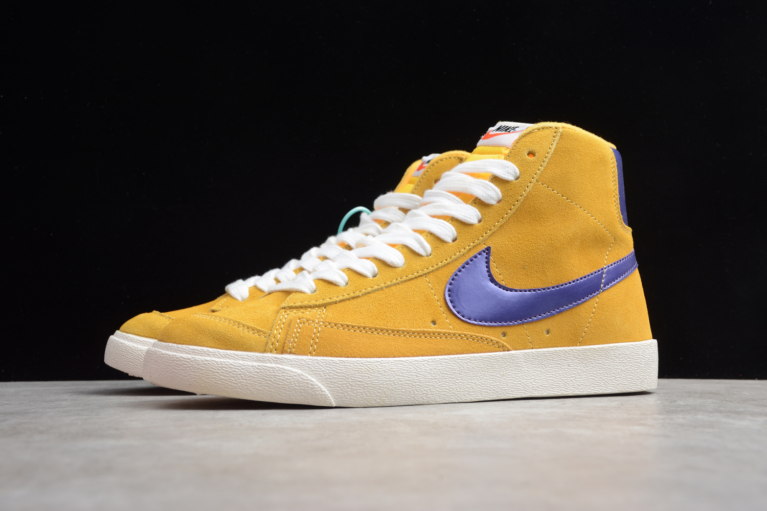 Sale Nike Blazer Mid Yellow/Purple Suede Shoes HZ8238-700