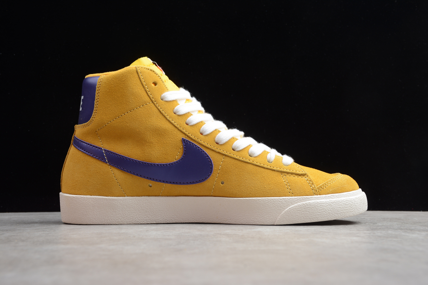 Sale Nike Blazer Mid Yellow/Purple Suede Shoes HZ8238-700