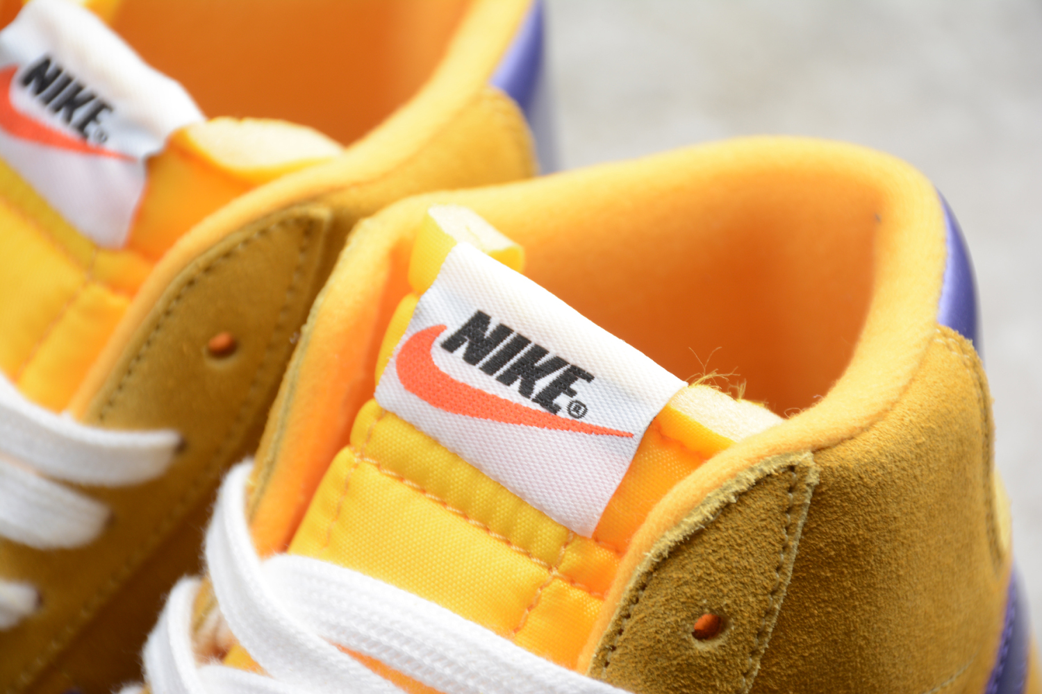 Sale Nike Blazer Mid Yellow/Purple Suede Shoes HZ8238-700