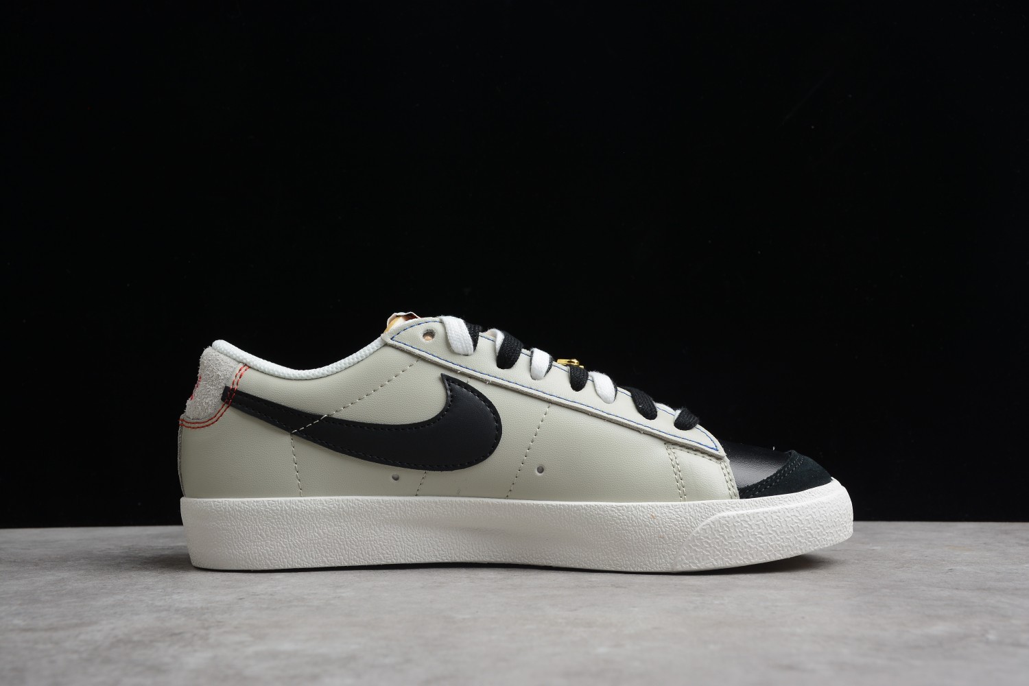 Nike Blazer Low 77 PRM Black Deep Royal Blue Shoes  DG4370-001