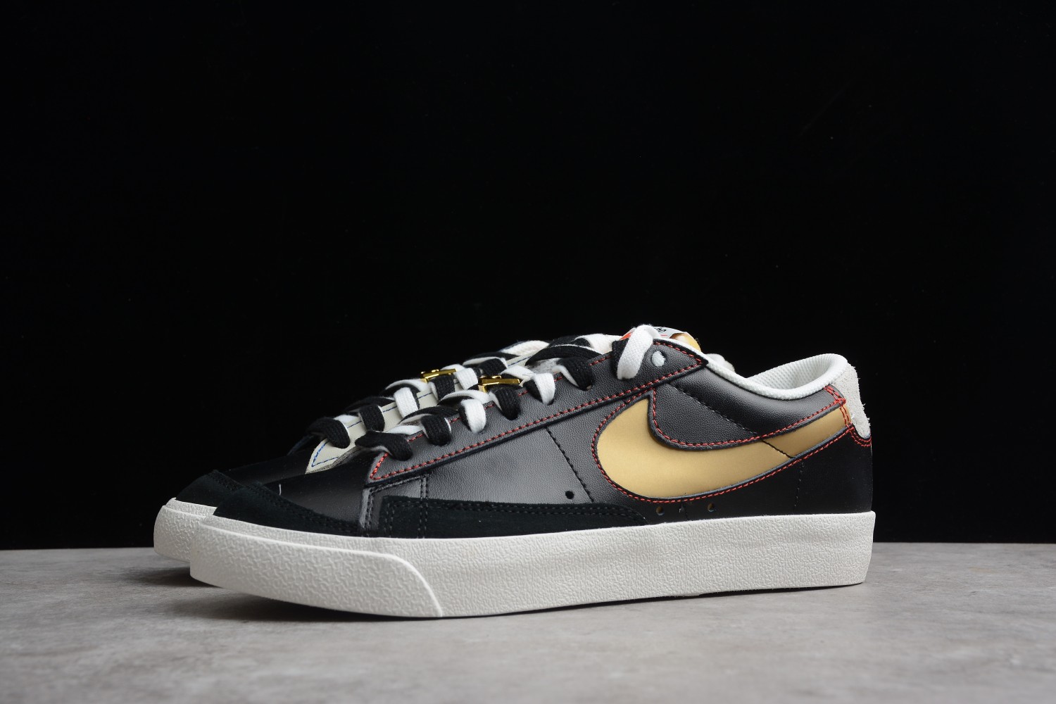 Nike Blazer Low 77 PRM Black Deep Royal Blue Shoes  DG4370-001