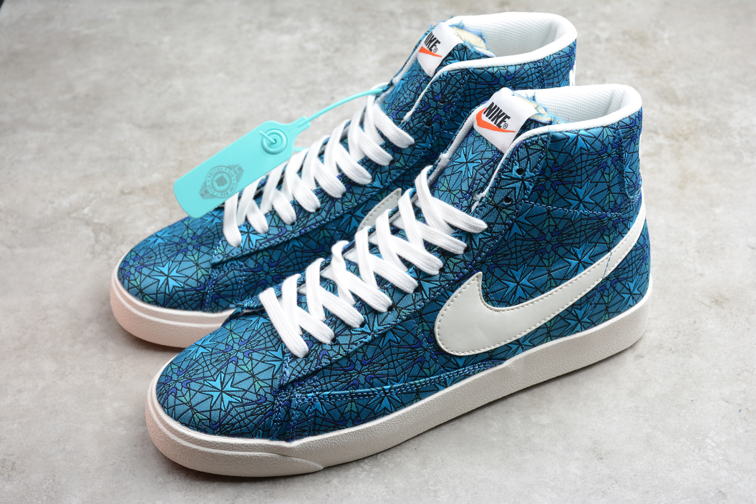 Nike Blazer Mid QS HH Blue Beige White Hook Casual Shoes AT4144-300