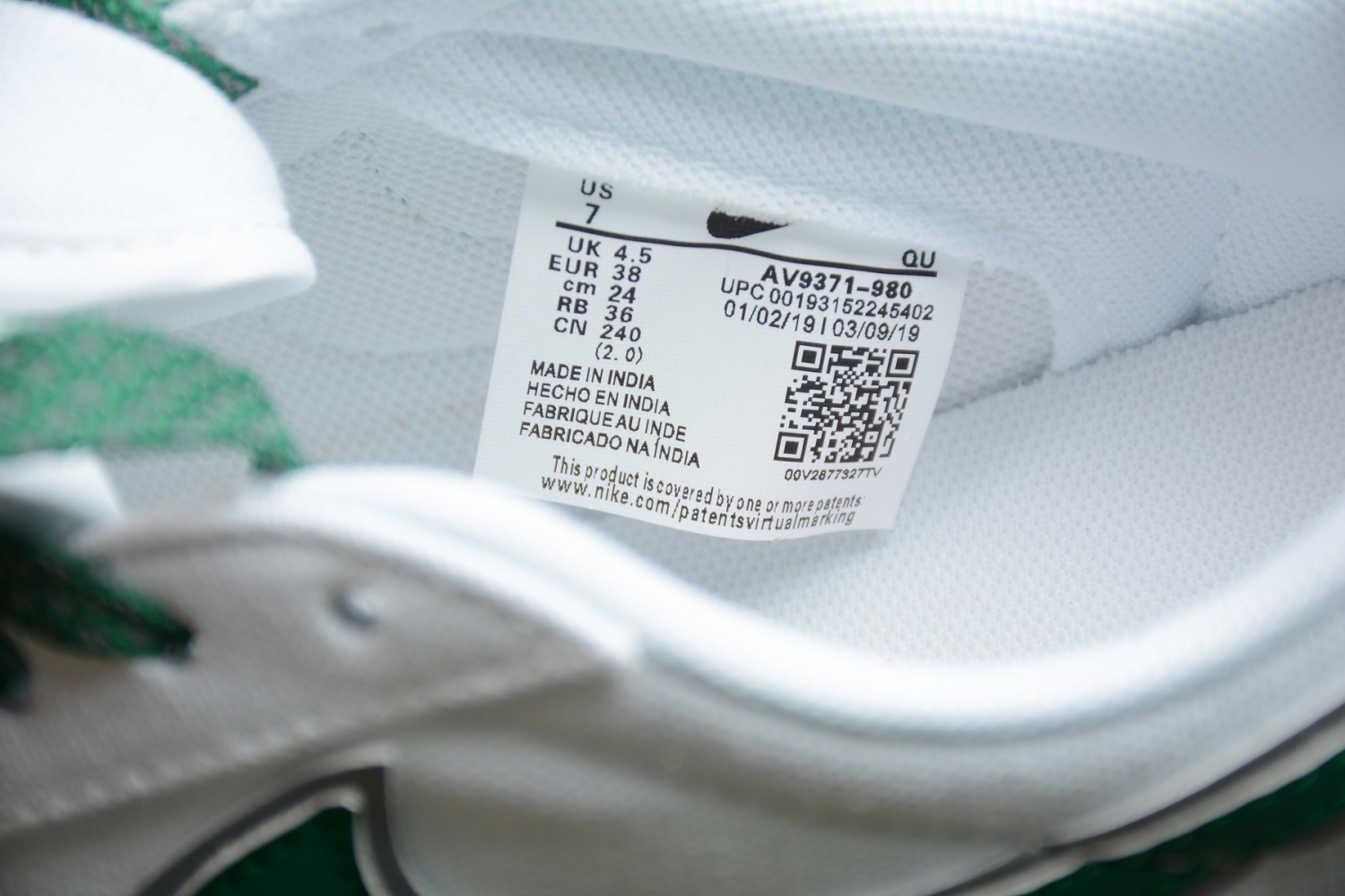 New Nike Blazer Low White Green For Sale AV9371-980
