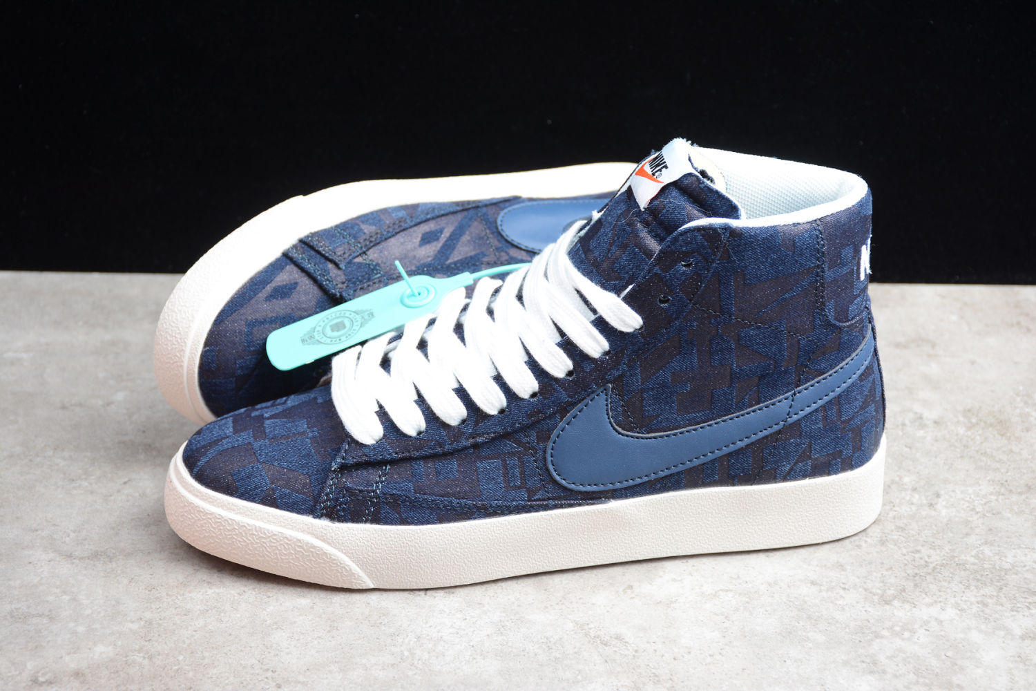 Nike Blazer Mid Dark Blue Oil Cloth AV9372-005