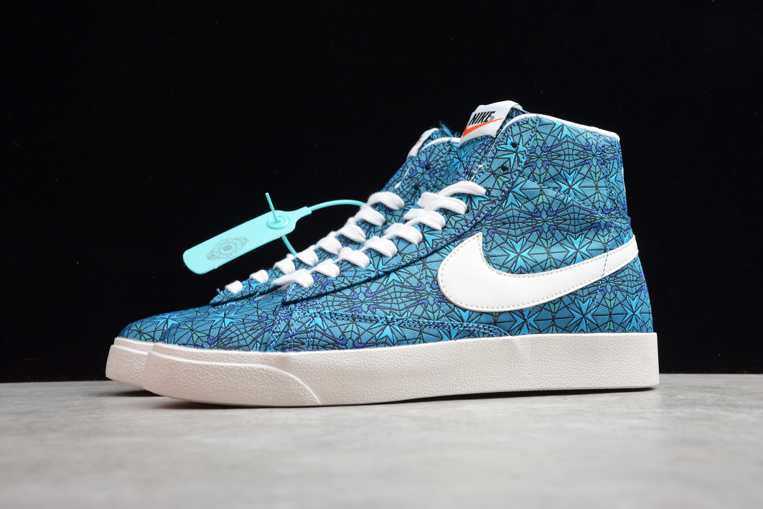 Nike Blazer Mid QS HH Blue Beige White Hook Casual Shoes AT4144-300