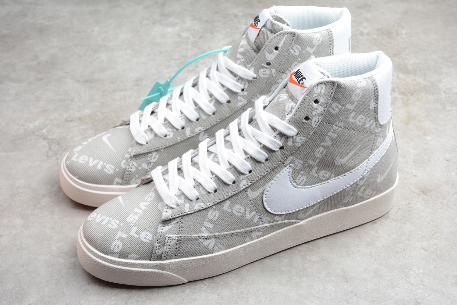 Nike Blazer Mid QS HH Light Grey White Hook Orange Casual Shoes QB6806-003