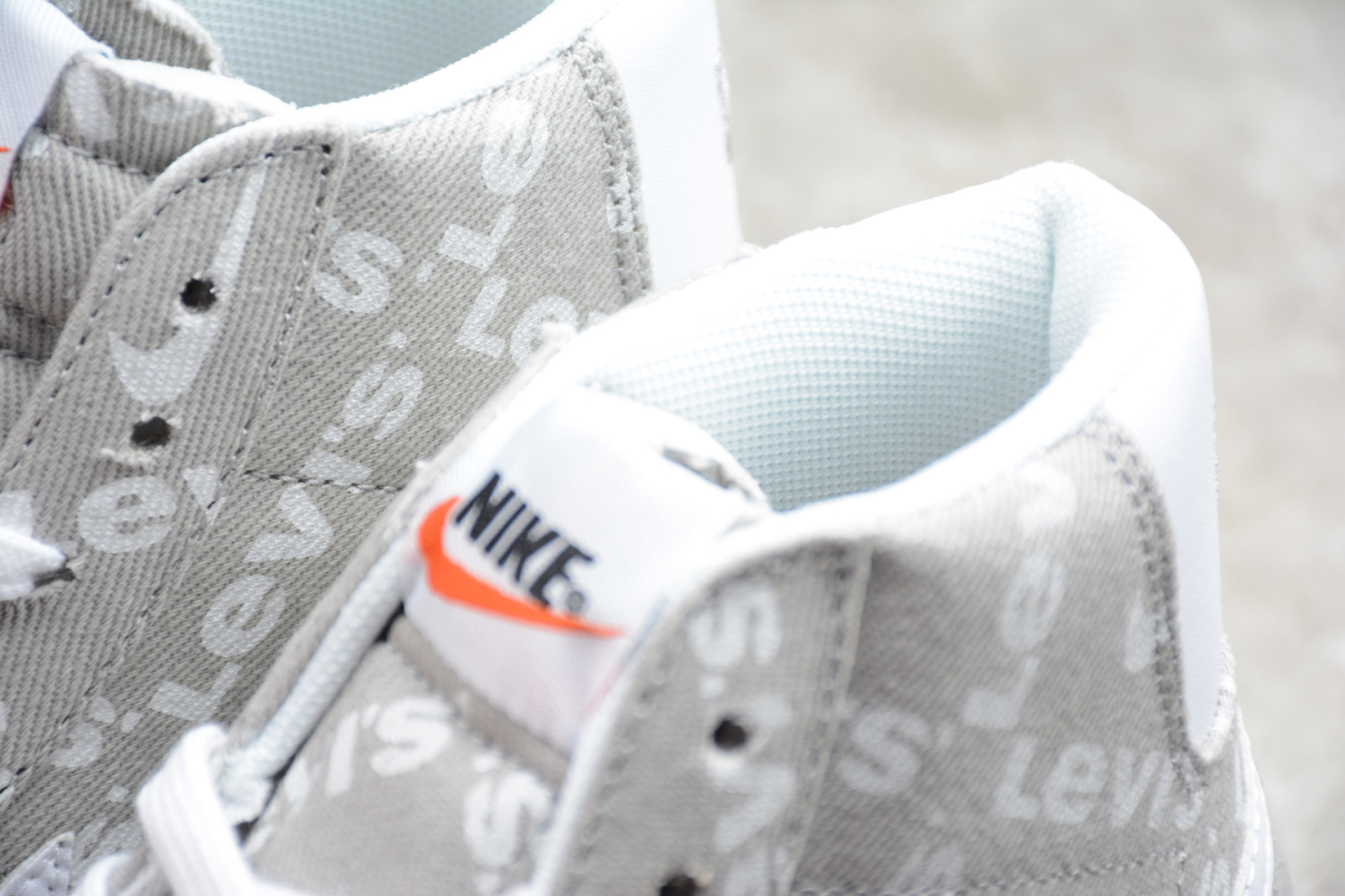 Nike Blazer Mid QS HH Light Grey White Hook Orange Casual Shoes QB6806-003