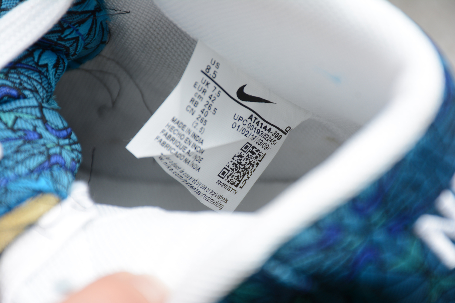 Nike Blazer Mid QS HH Blue Beige White Hook Casual Shoes AT4144-300