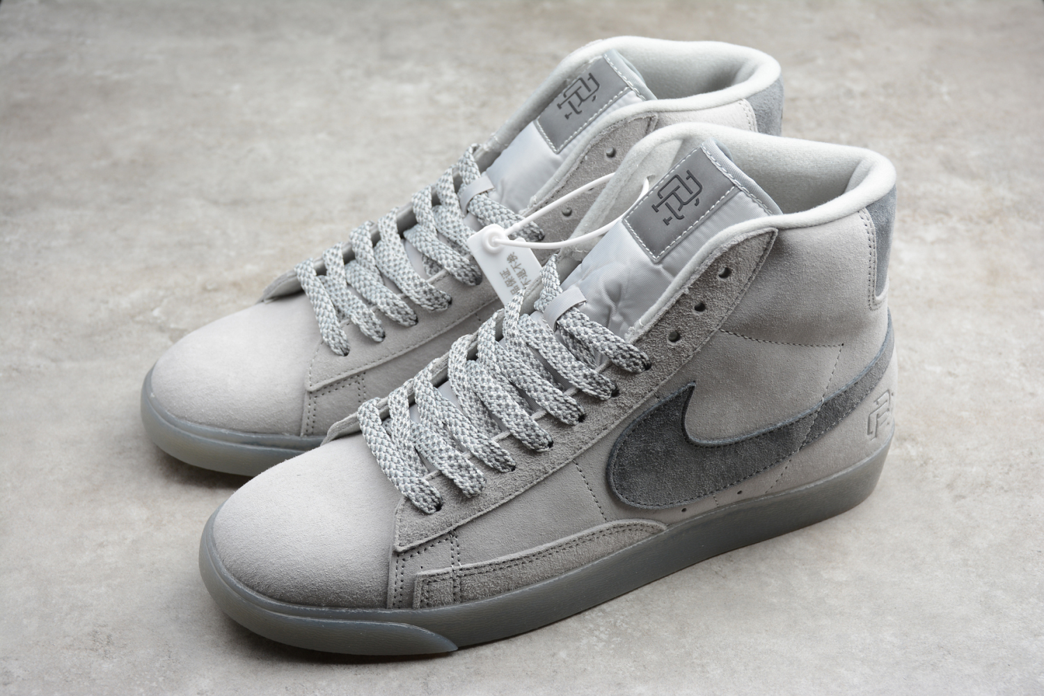 Nike Blazer Mid Retro Light Grey Deep Grey Reflective 371761-009