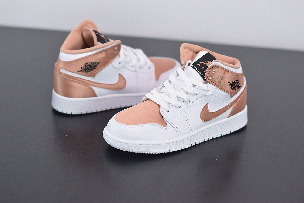 Jordan 1 Mid White Rose Gold (GS) 555112-190