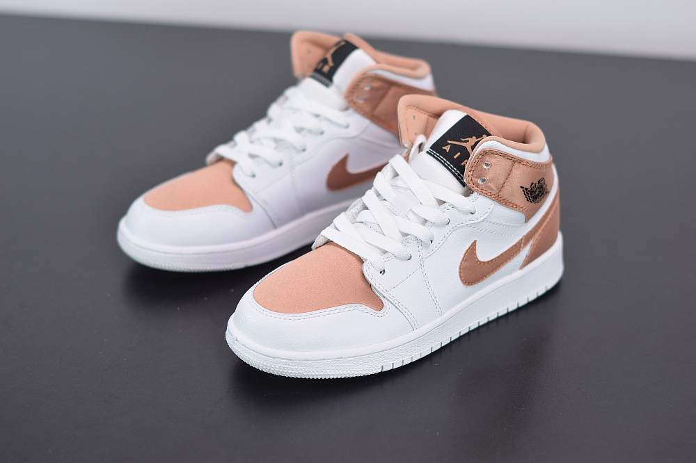 Jordan 1 Mid White Rose Gold (GS) 555112-190