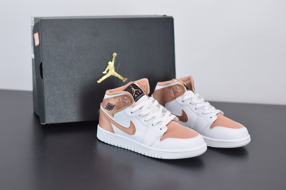 Jordan 1 Mid White Rose Gold (GS) 555112-190