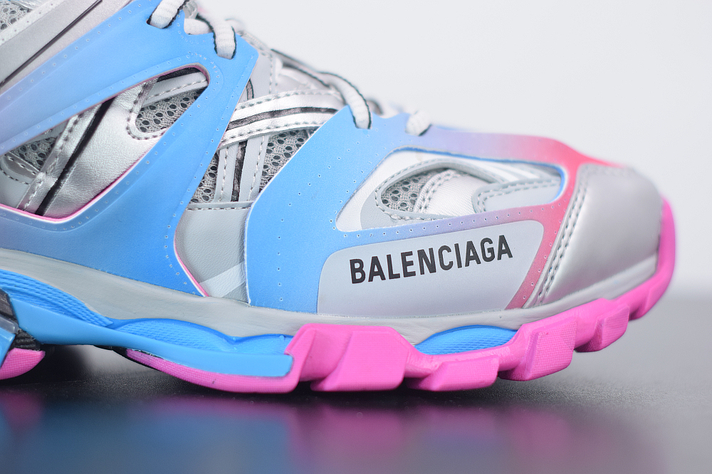Bal**ci*ga Track Sneaker Blue Pink Silver 542023W1GC14051