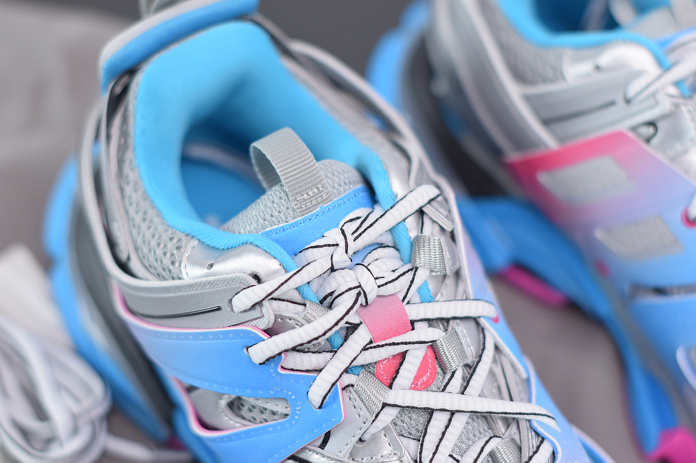 Bal**ci*ga Track Sneaker Blue Pink Silver 542023W1GC14051