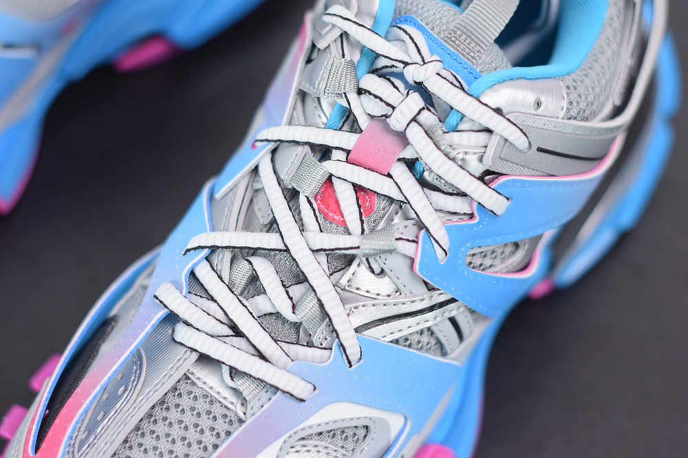 Bal**ci*ga Track Sneaker Blue Pink Silver 542023W1GC14051