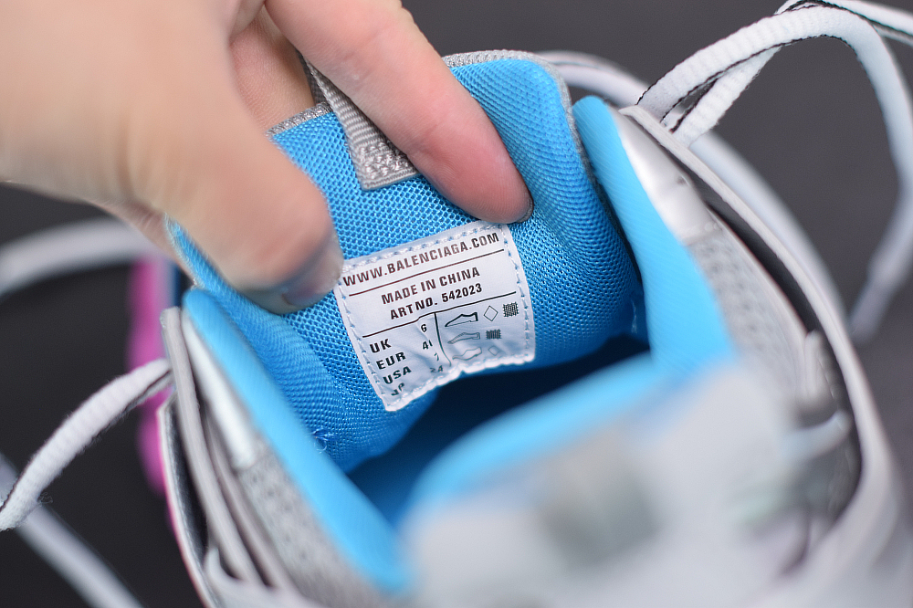 Bal**ci*ga Track Sneaker Blue Pink Silver 542023W1GC14051