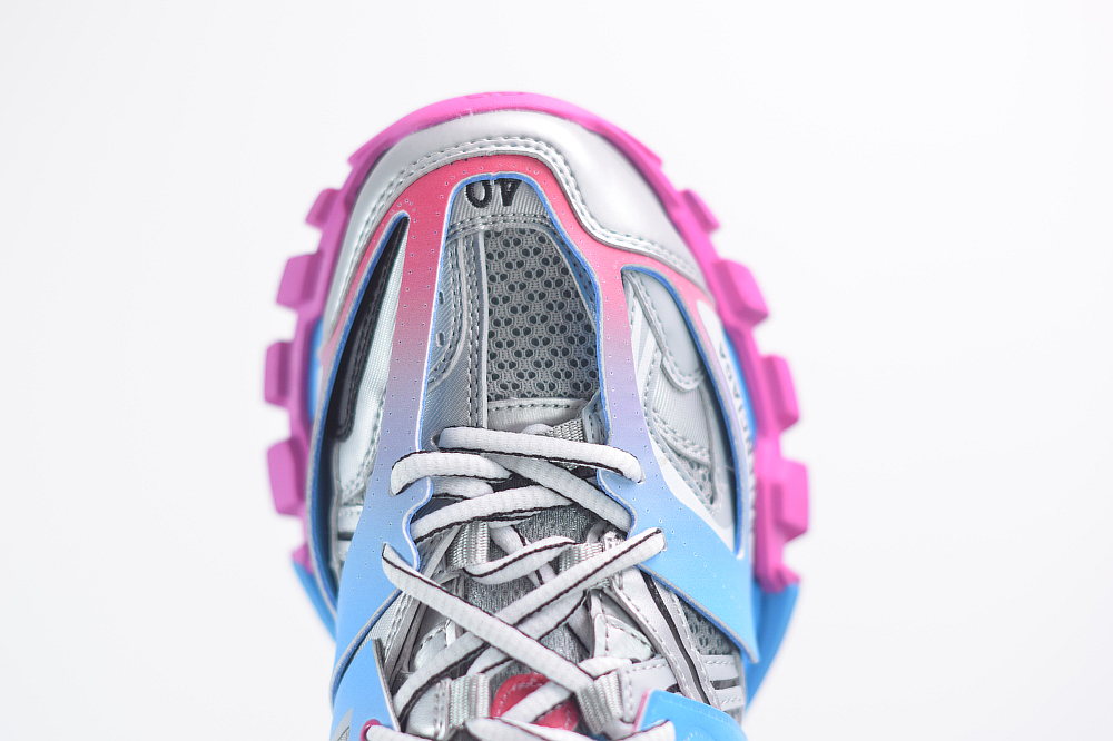 Bal**ci*ga Track Sneaker Blue Pink Silver 542023W1GC14051