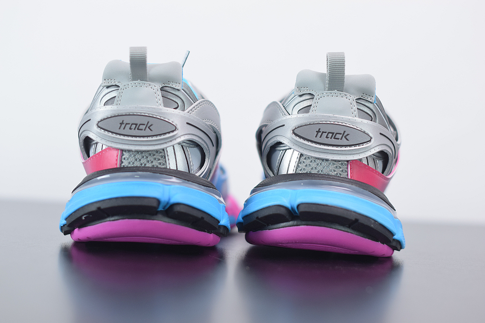 Bal**ci*ga Track Sneaker Blue Pink Silver 542023W1GC14051